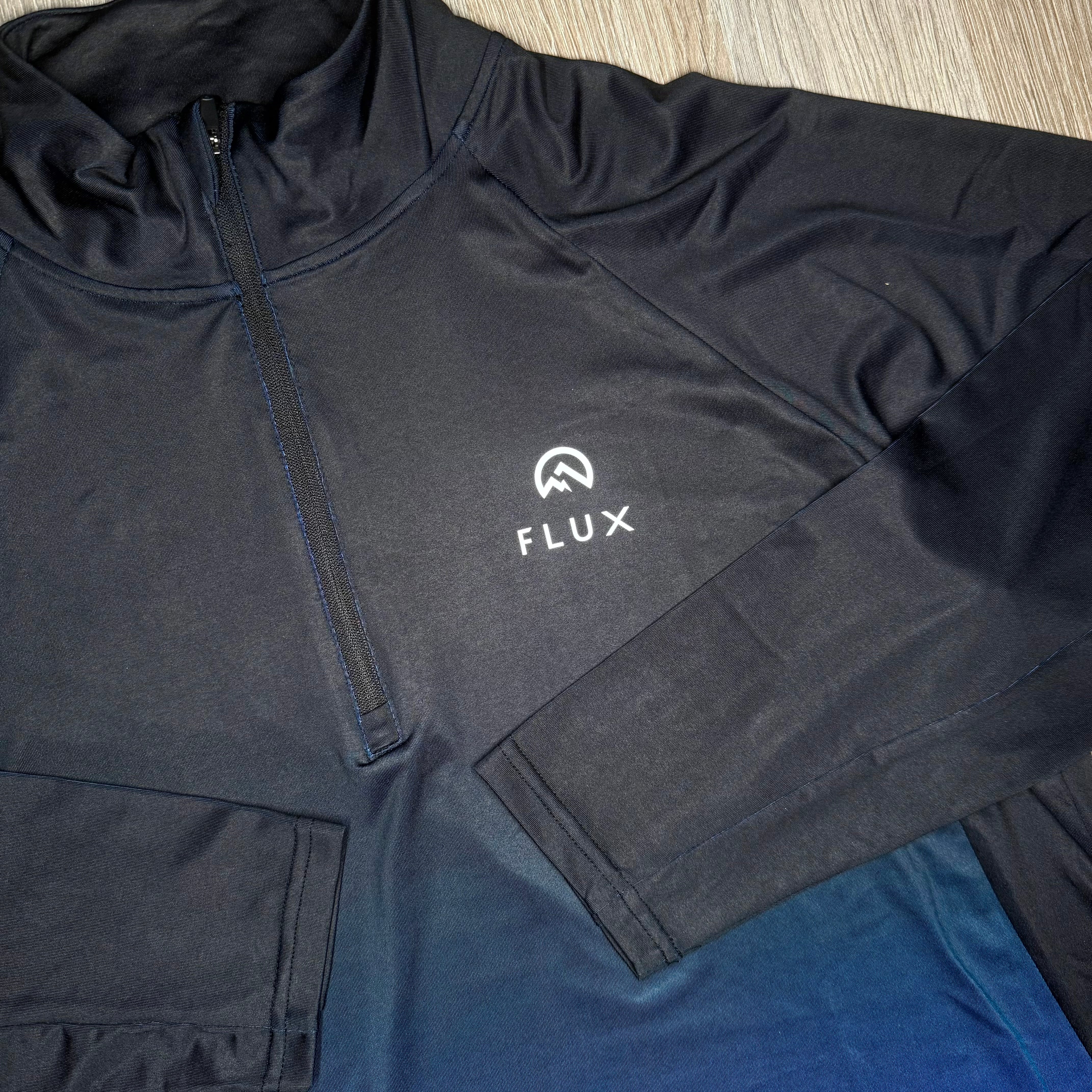 Flux Gradient Half Zip - Black / Blue (Junior)