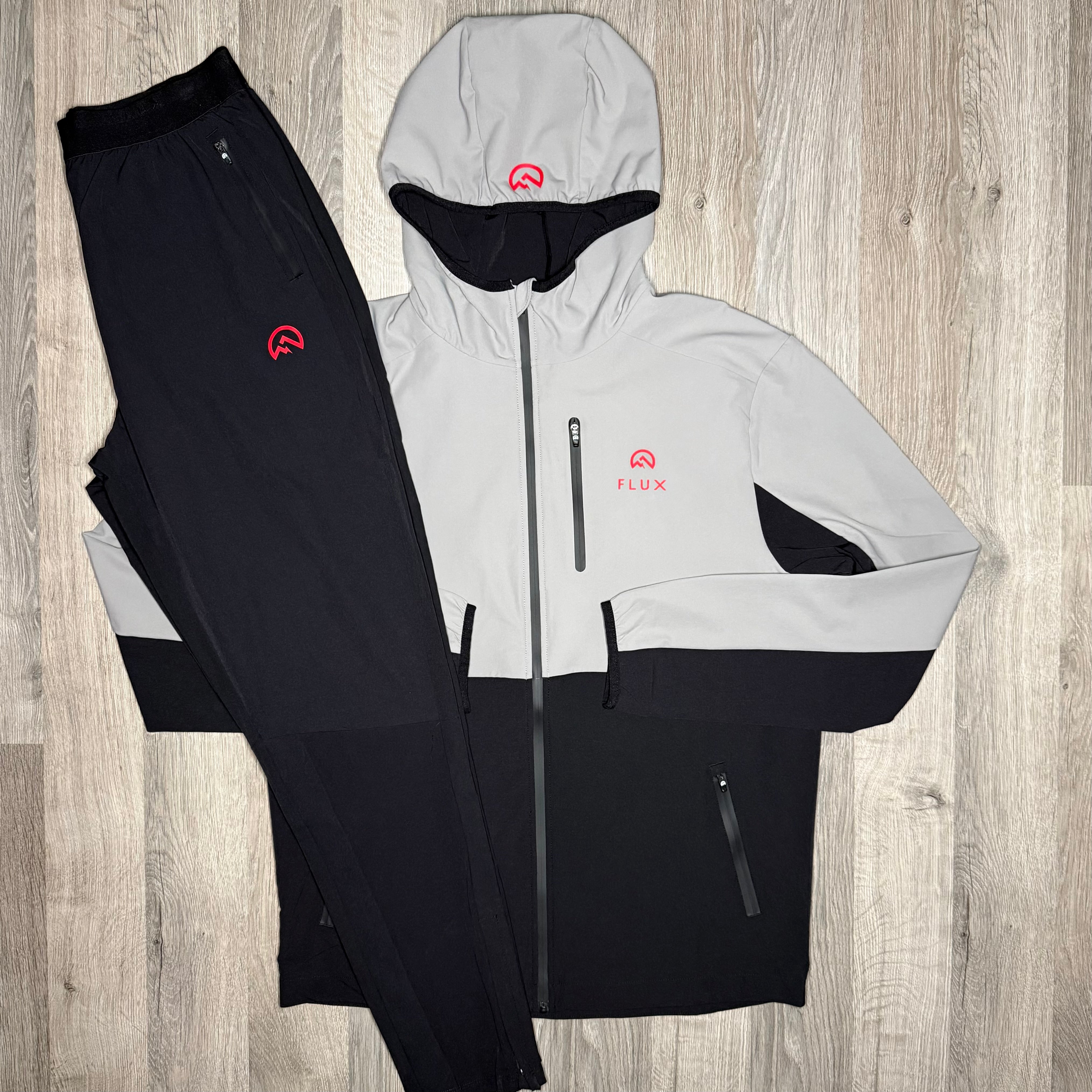 Flux Versatility Set - Jacket & Bottoms - Black / Grey / Red