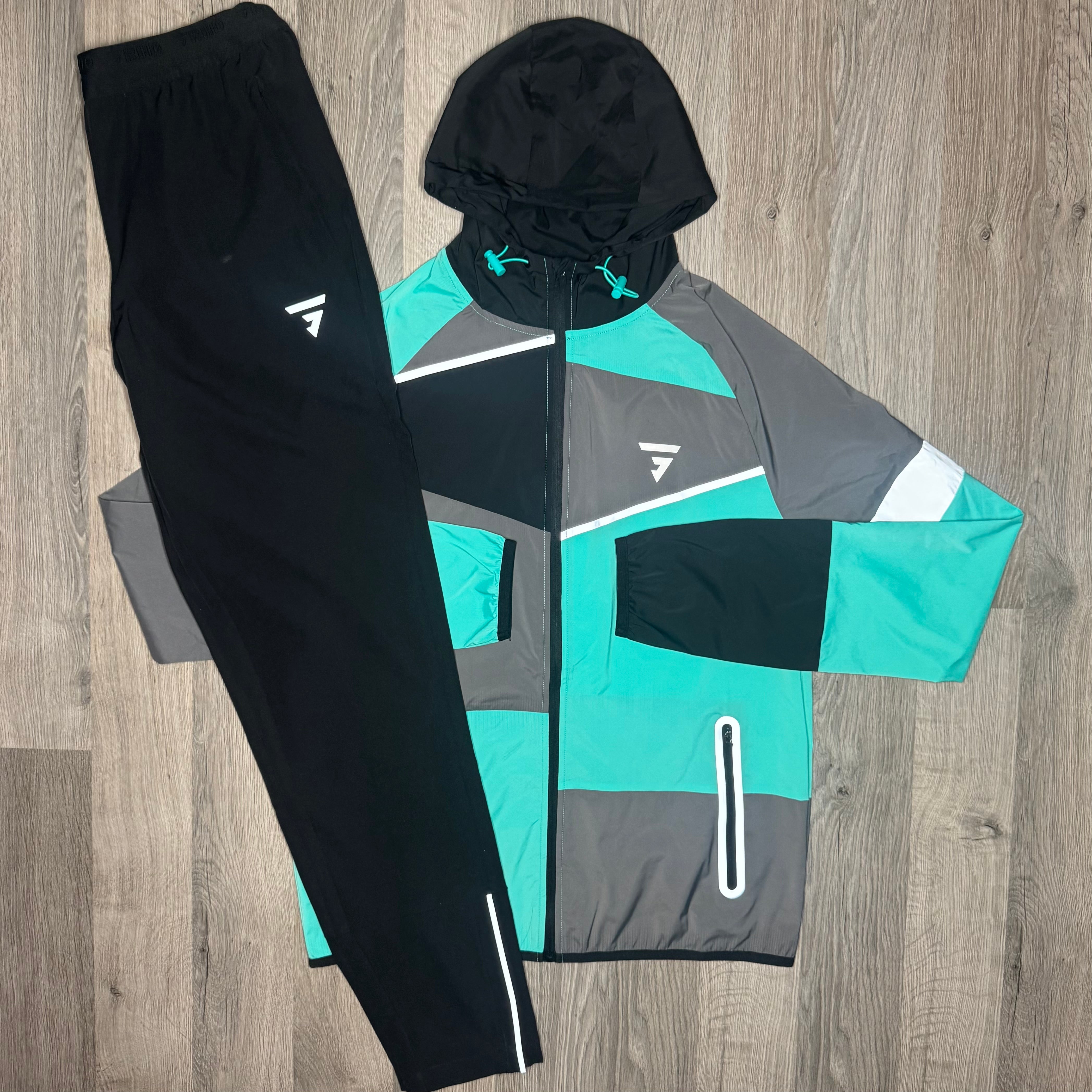 Griid Panel Set - Windrunner & Bottoms -  Mint / Black