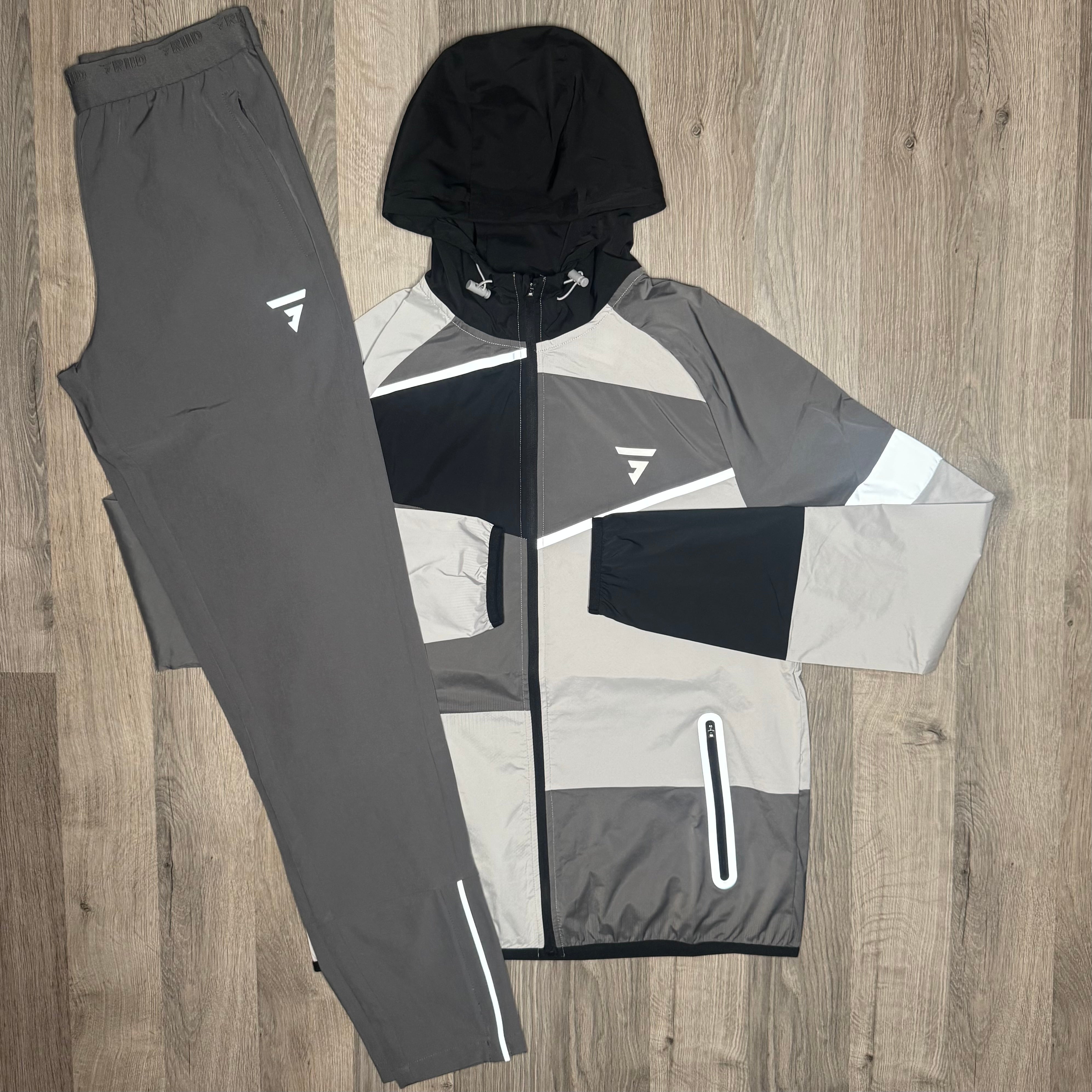 Griid Panel Set - Windrunner & Bottoms -  Grey / Grey