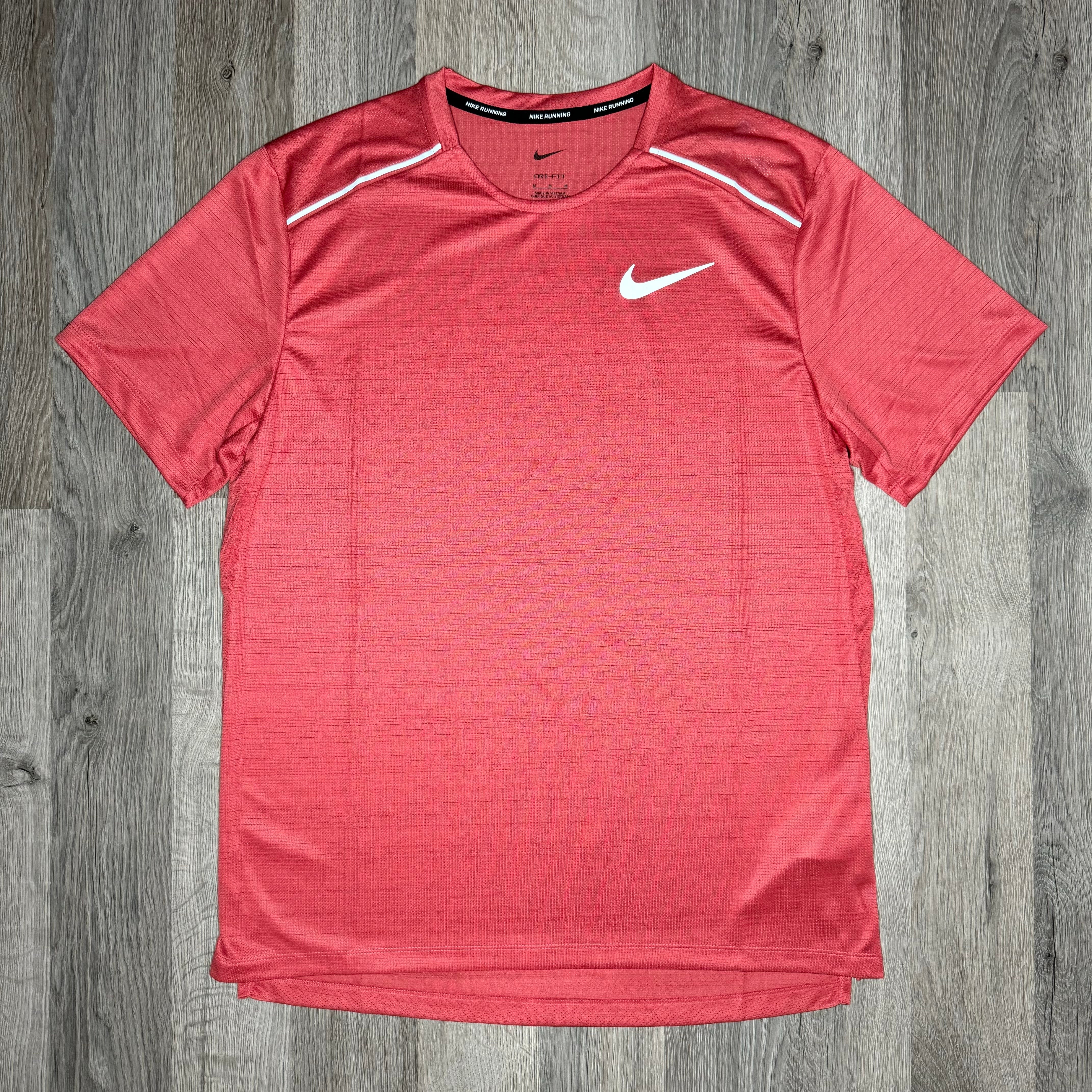 Nike Miler & Dri-Fit Set - Tee & Shorts - Adobe Red / Black