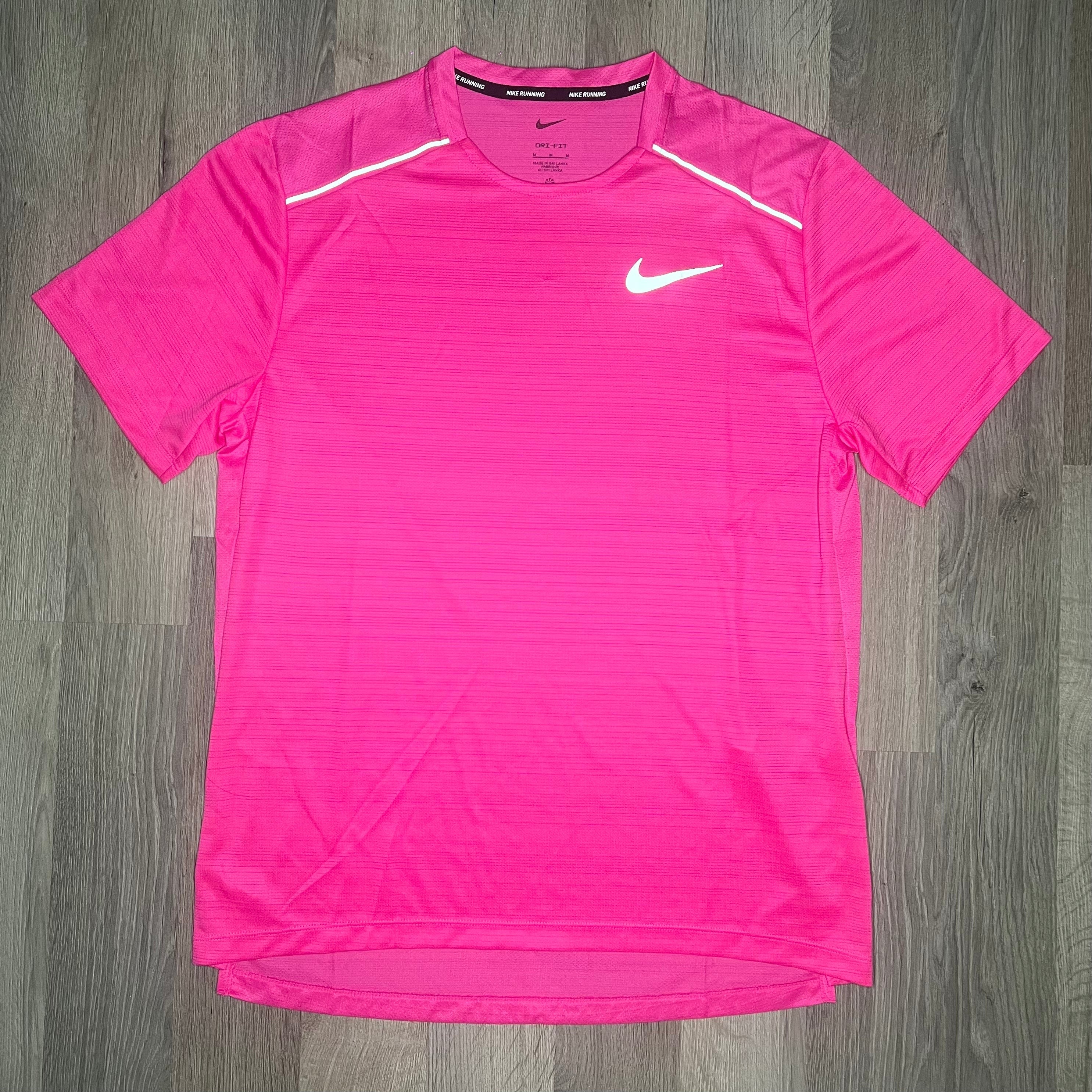 Nike Miler & Dri Fit Set - Tee & Shorts - Pink / Grey