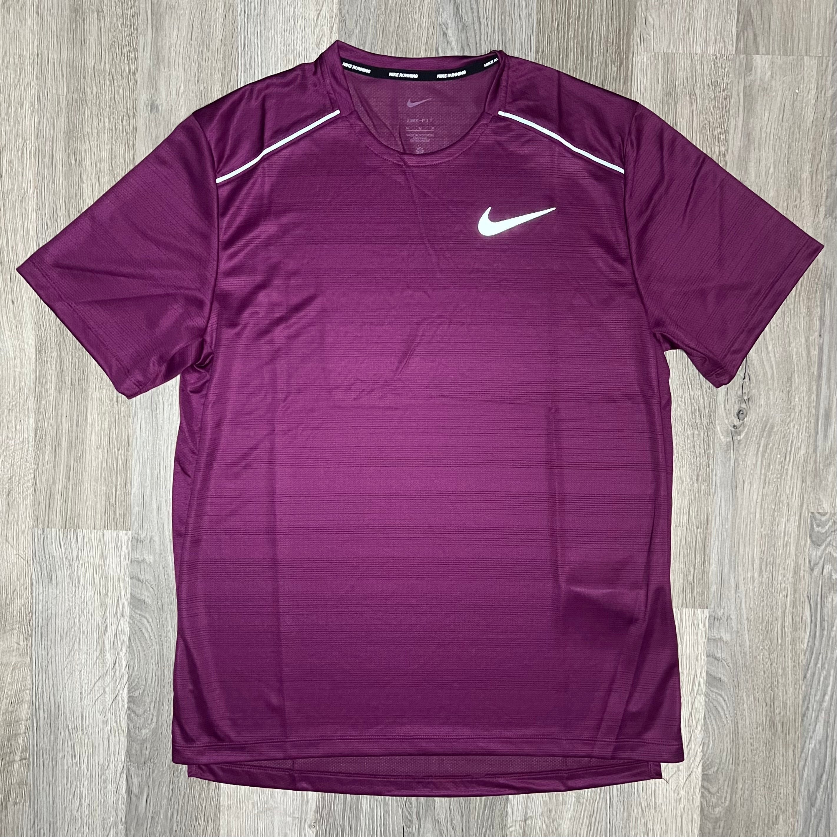 Nike Miler & Dri-Fit Set - Tee & Shorts - Beetroot / Grey