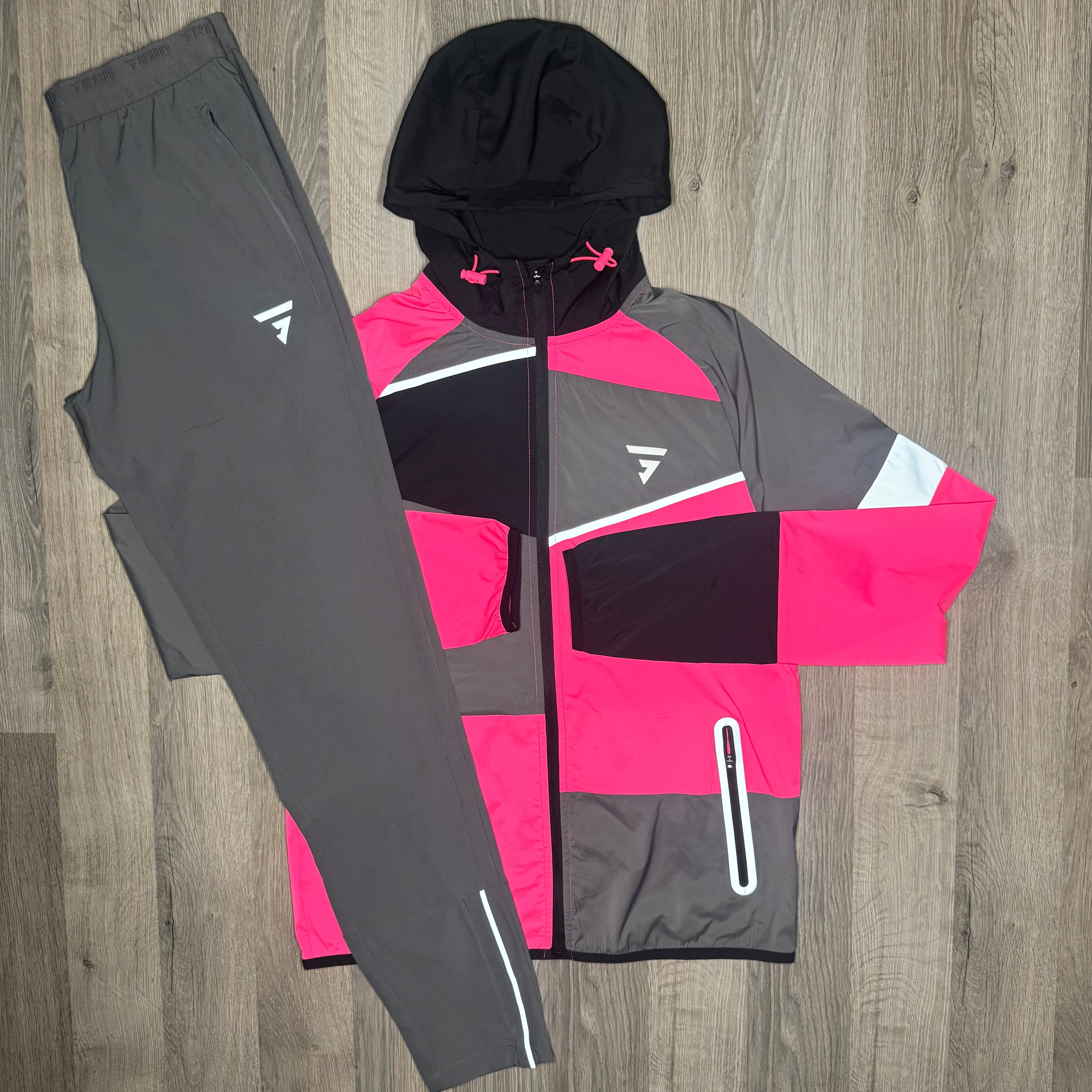 Griid Panel Set - Windrunner & Bottoms -  Pink / Grey