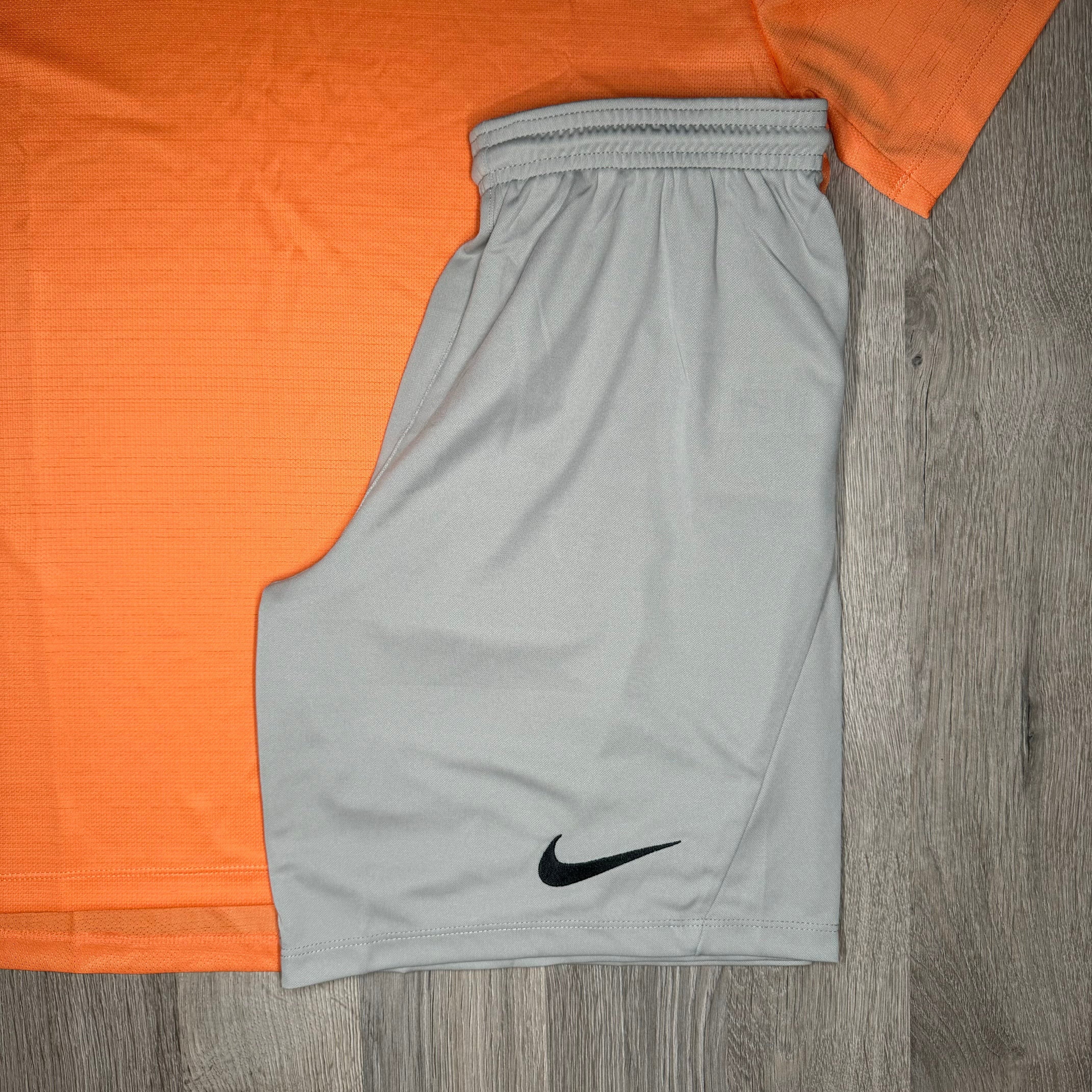 Nike Miler & Dri Fit Shorts - Tee & Shorts - Orange Trance / Grey