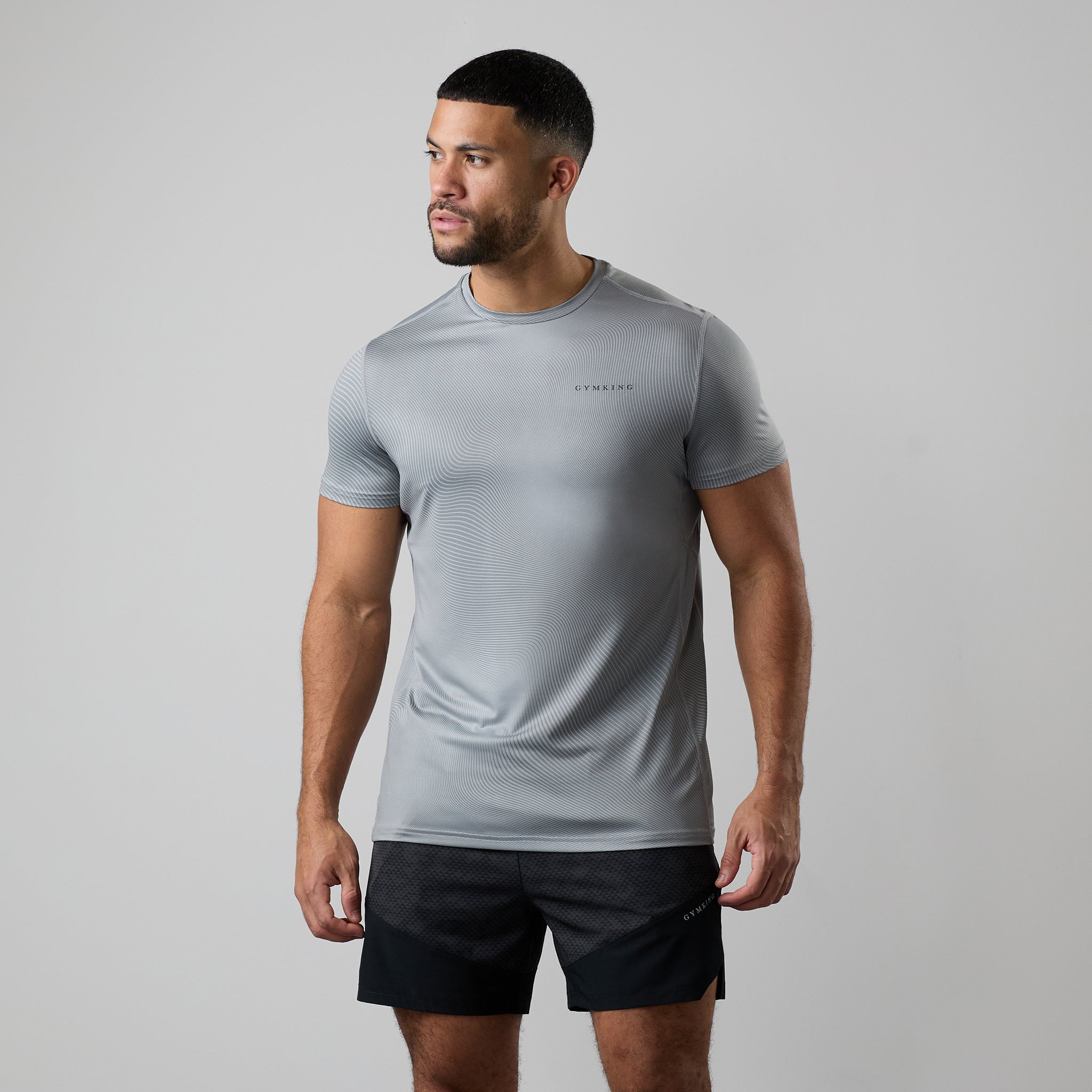 Gym King Enigma Abstract Tee - Urban Grey