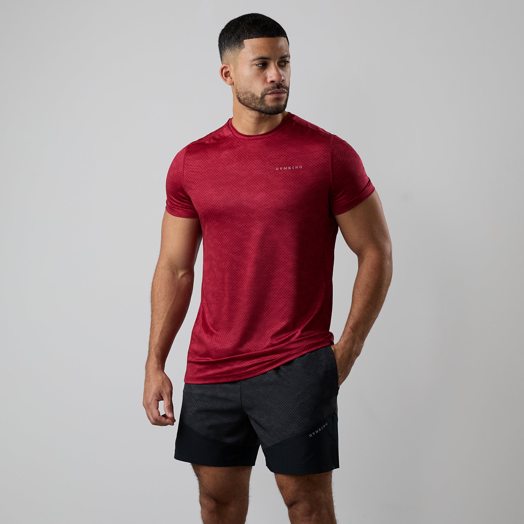 Gym King Enigma AOP Tee - Deep Red