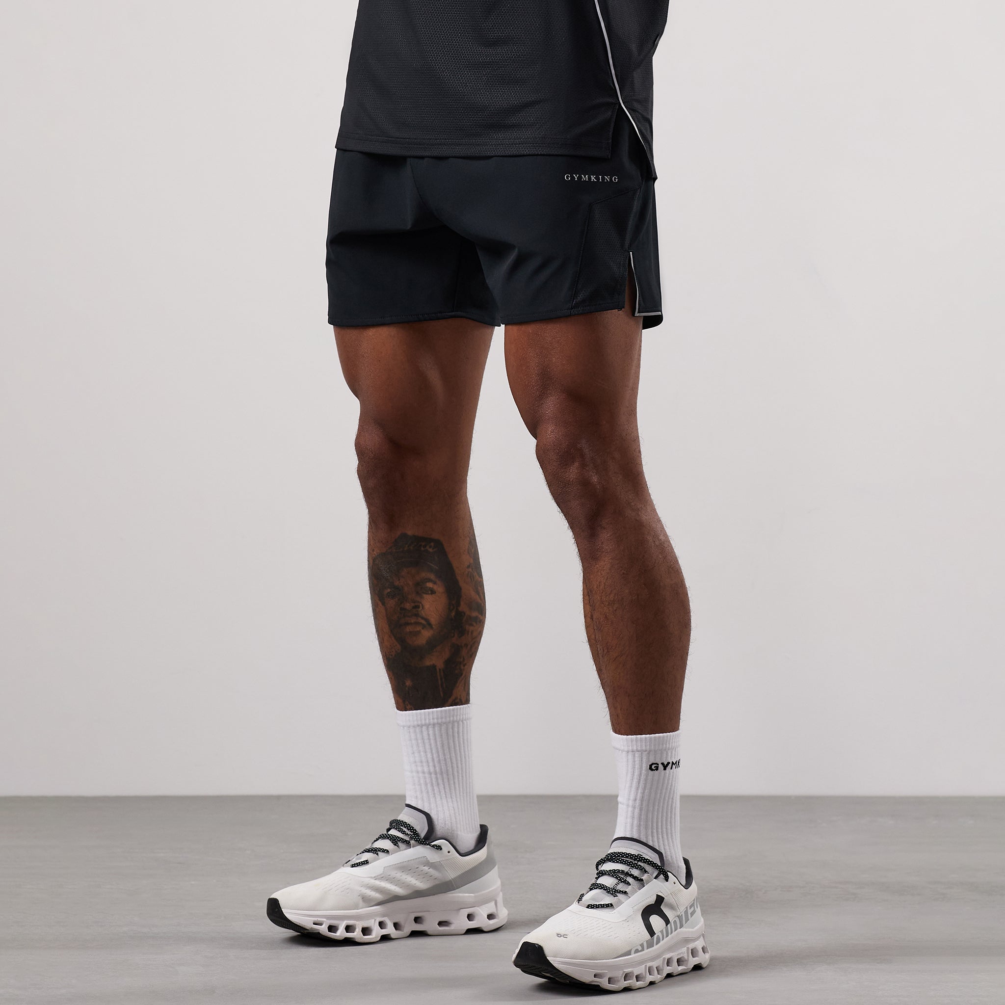 Gym King Hex 6" Short - Black/Fossil Grey