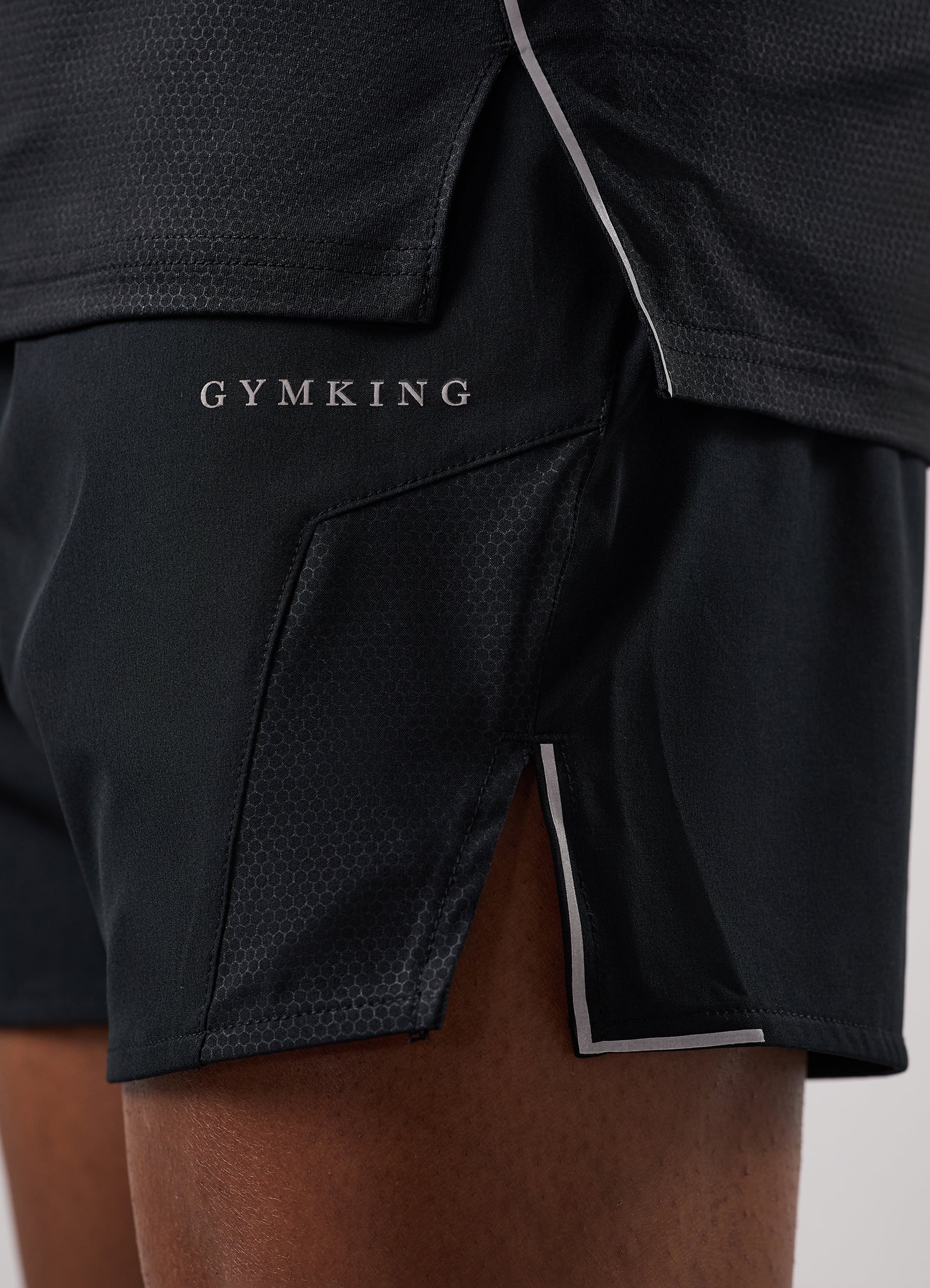 Gym King Hex 6" Short - Black/Fossil Grey