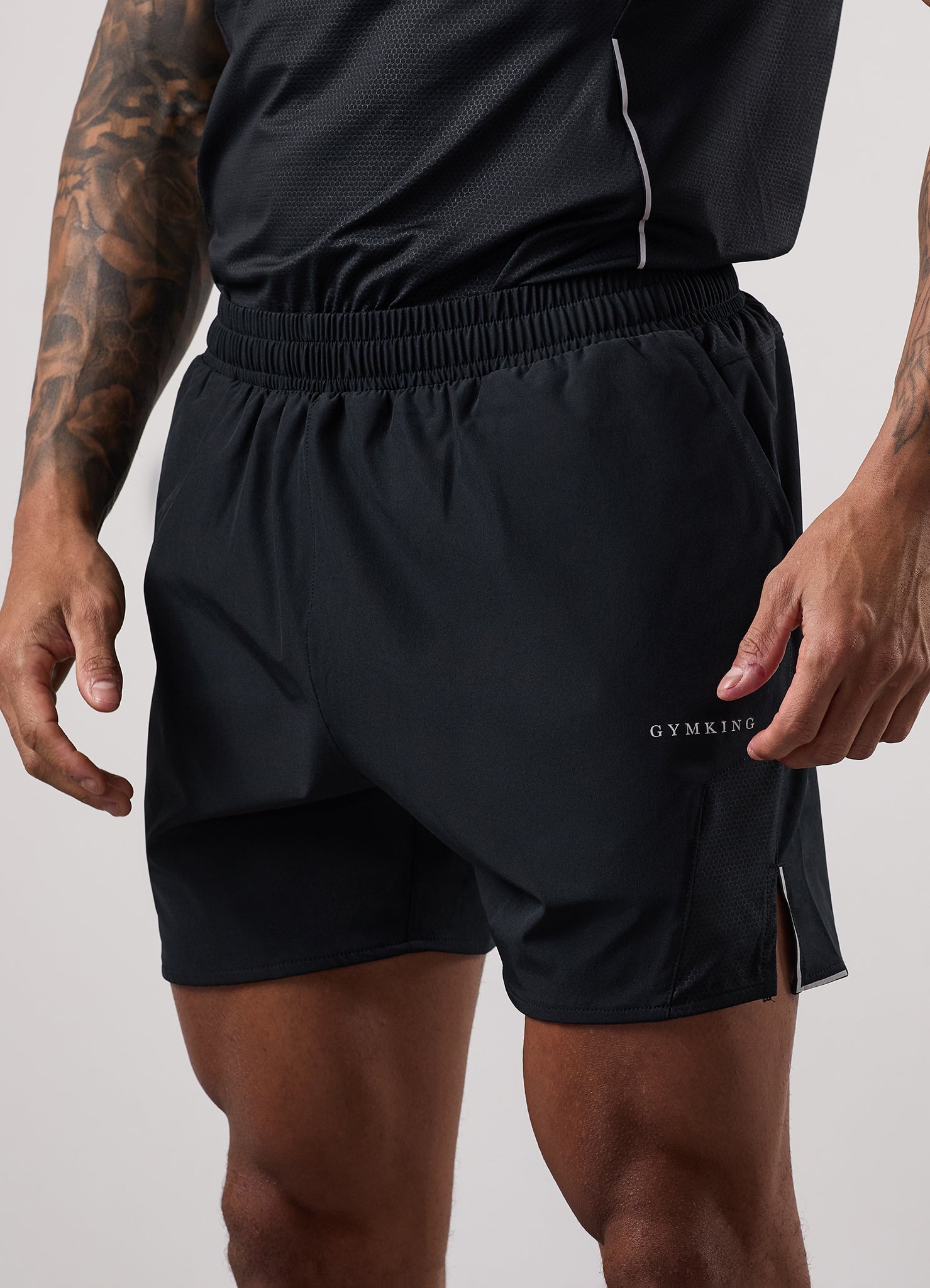 Gym King Hex 6" Short - Black/Fossil Grey