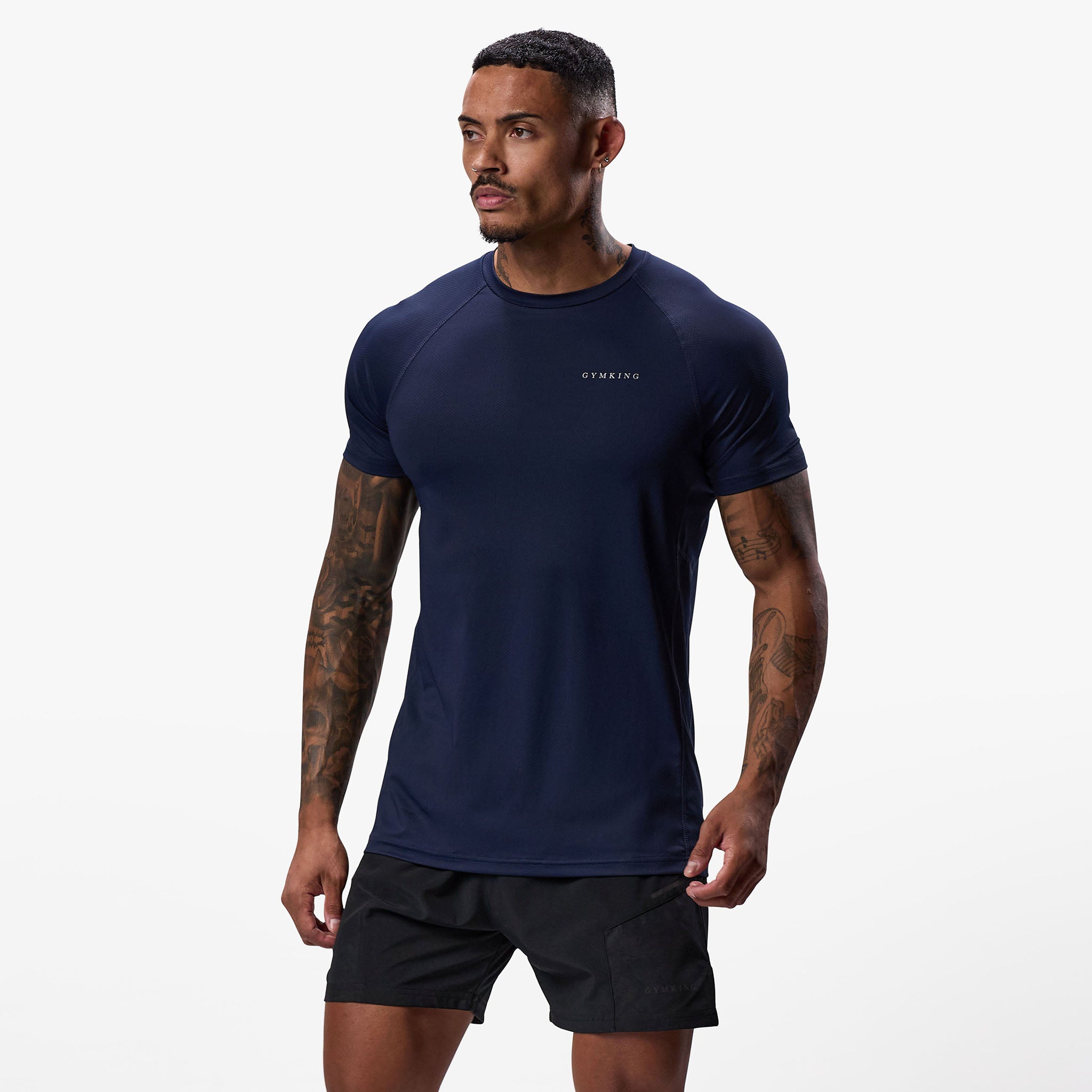 Gym King Energy Linear Tee - Navy