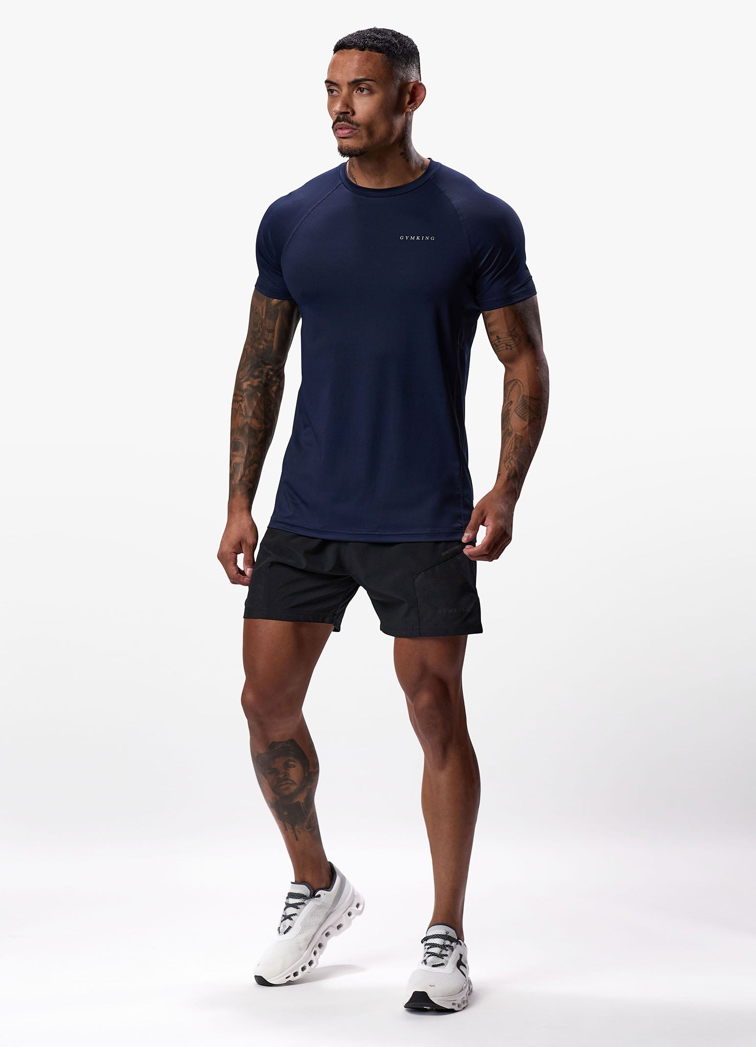 Gym King Energy Linear Tee - Navy