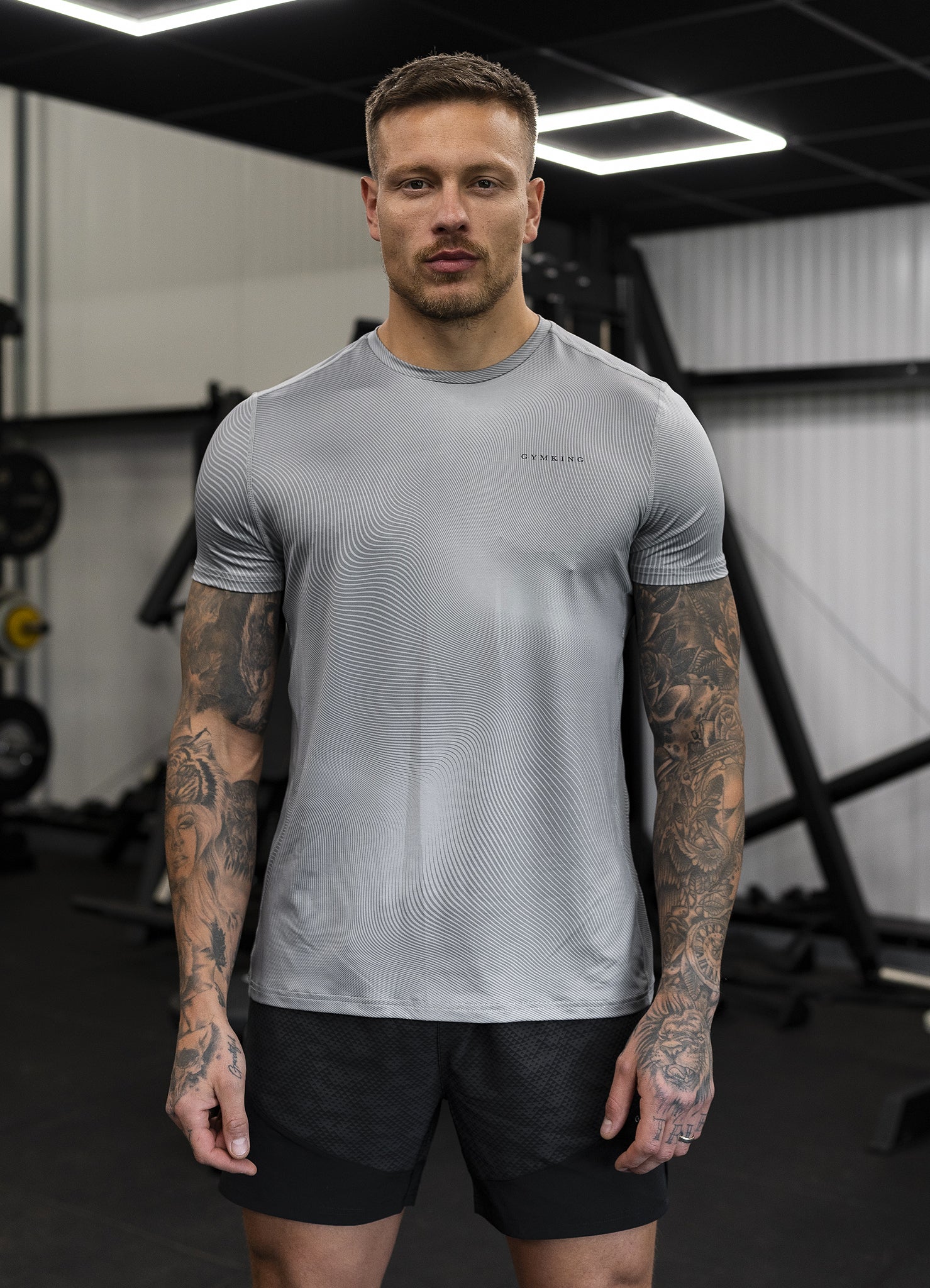 Gym King Enigma Abstract Tee - Urban Grey