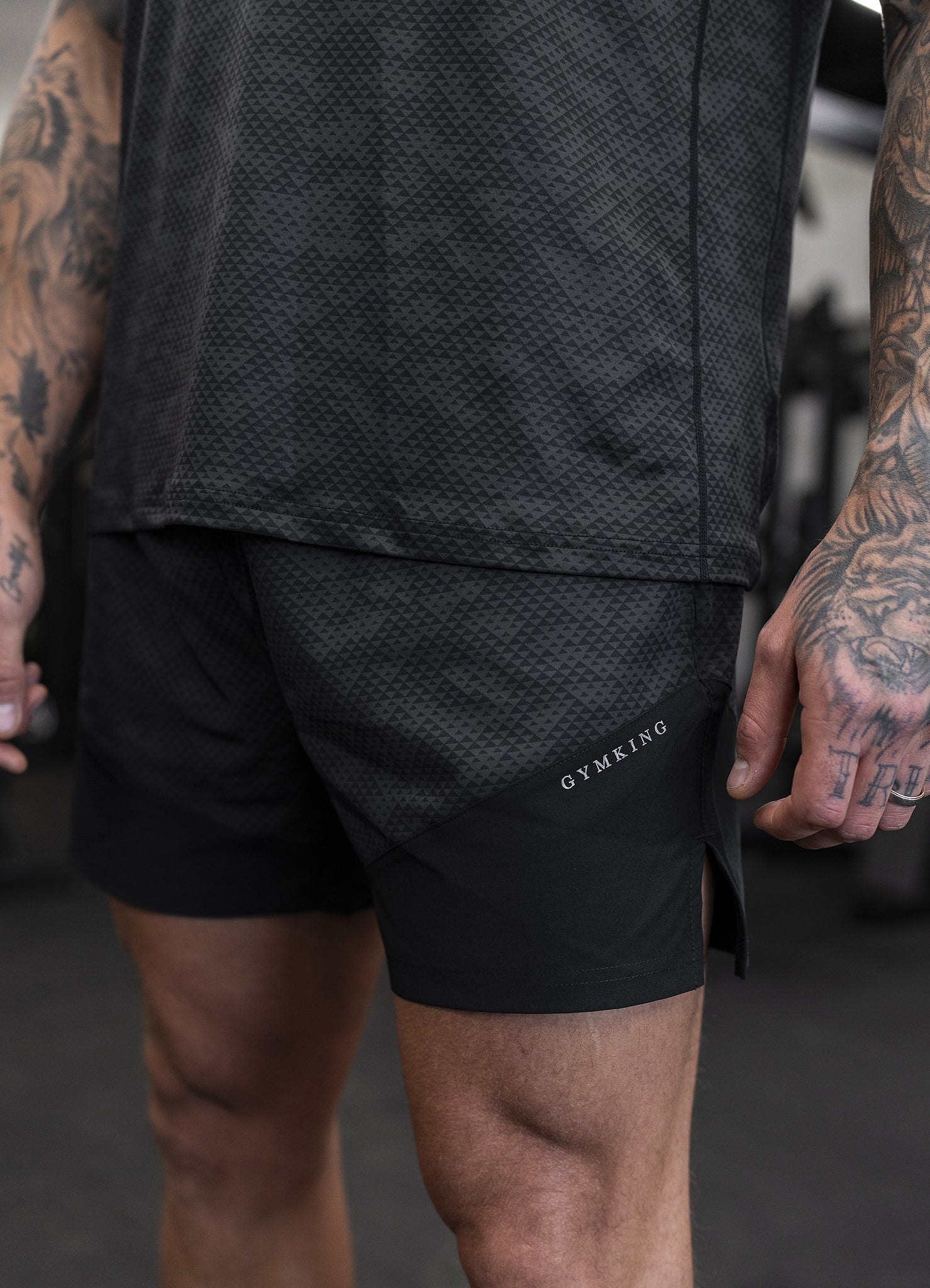 Gym King Enigma AOP Short - Black